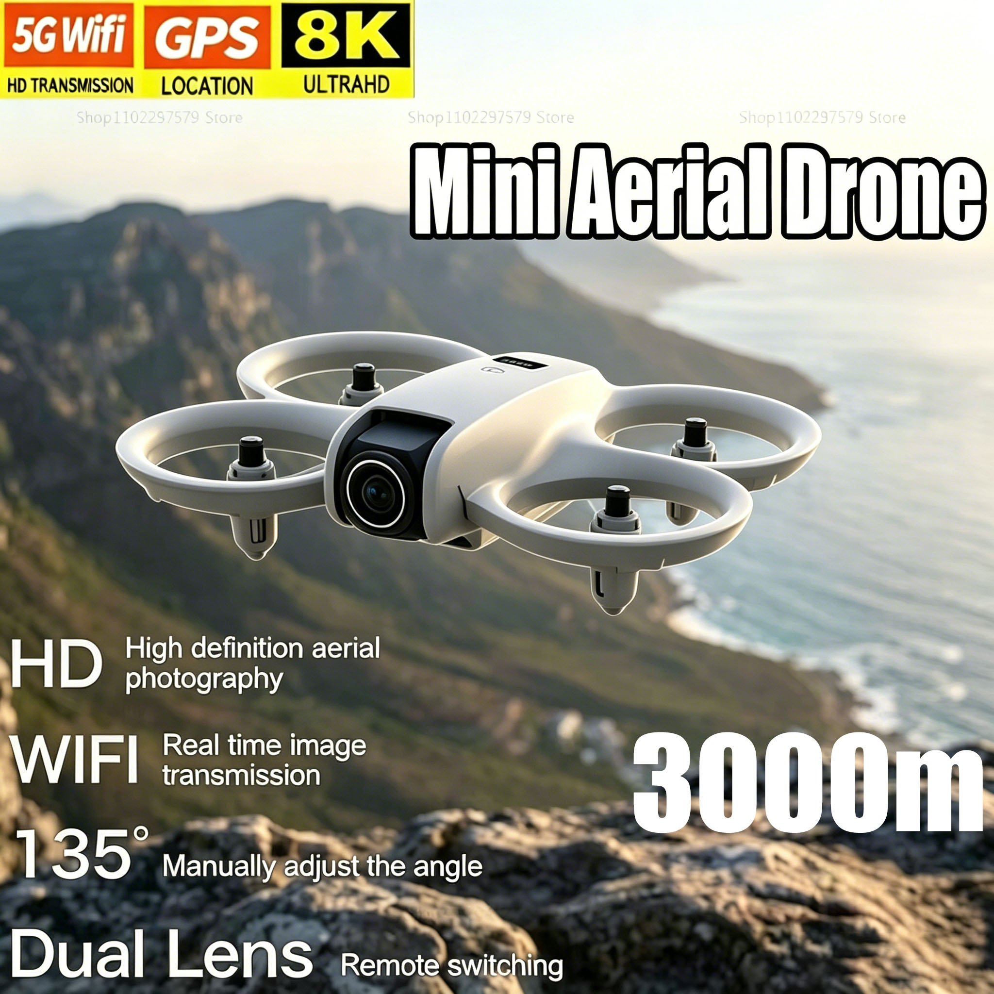 Drone Kit Tricopter - Mini Dron con Cámara HD 8K,