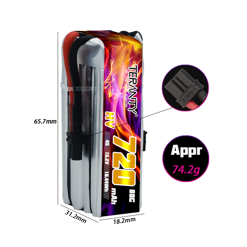 Batería Lipo HV TERANTY 720mAh - Drone Kit Racing reseña y precio