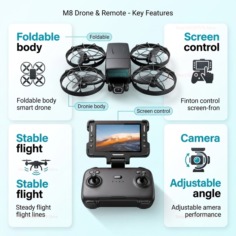 Nuevos Drones M8 GPS 8K Profes - Drone Kit With Camera reseña y precio